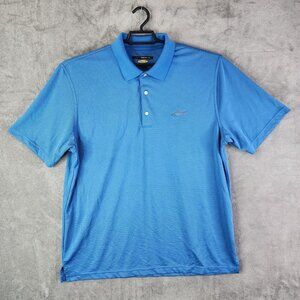 Mens Greg Norman Play Dry Polo Shirt Short Sleeve Aqua Blue Size XL